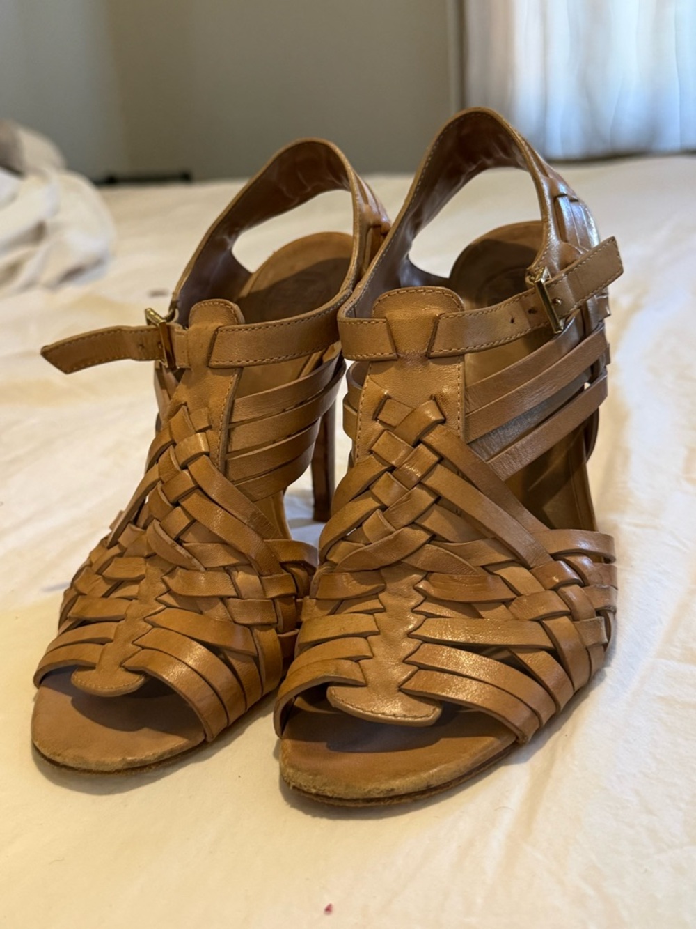 TORY BURCH NADIA HUARACHE ROYAL TAN SANDAL, SZ 7M